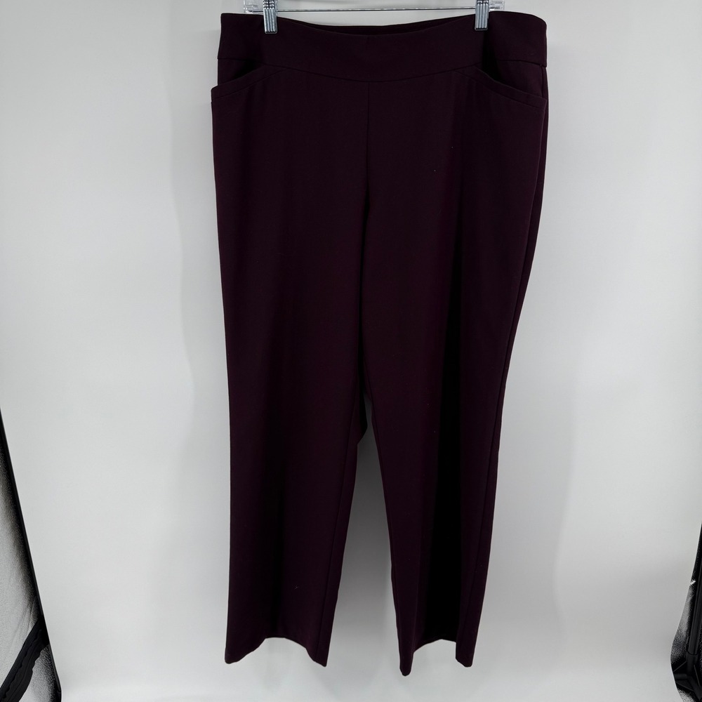 Counterparts Womens Burgundy Straight Leg Dress Pants Size 14 Average